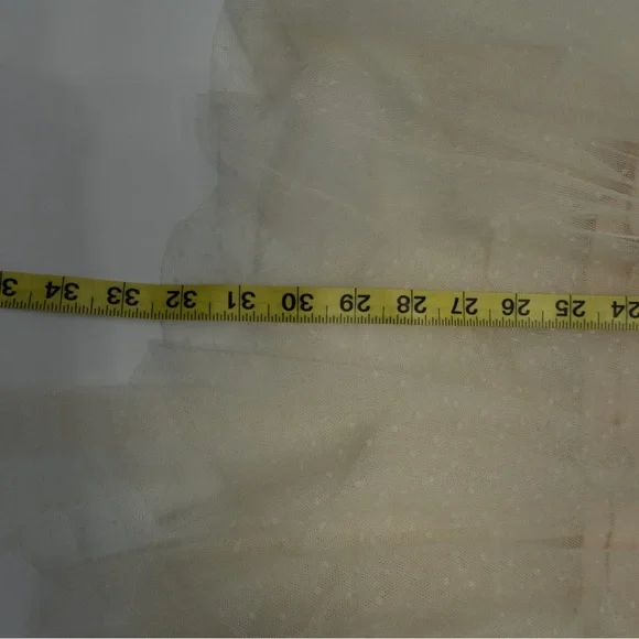 Altar'd State Cream Asymmetrical Tulle Skirt - Picture 5 of 6